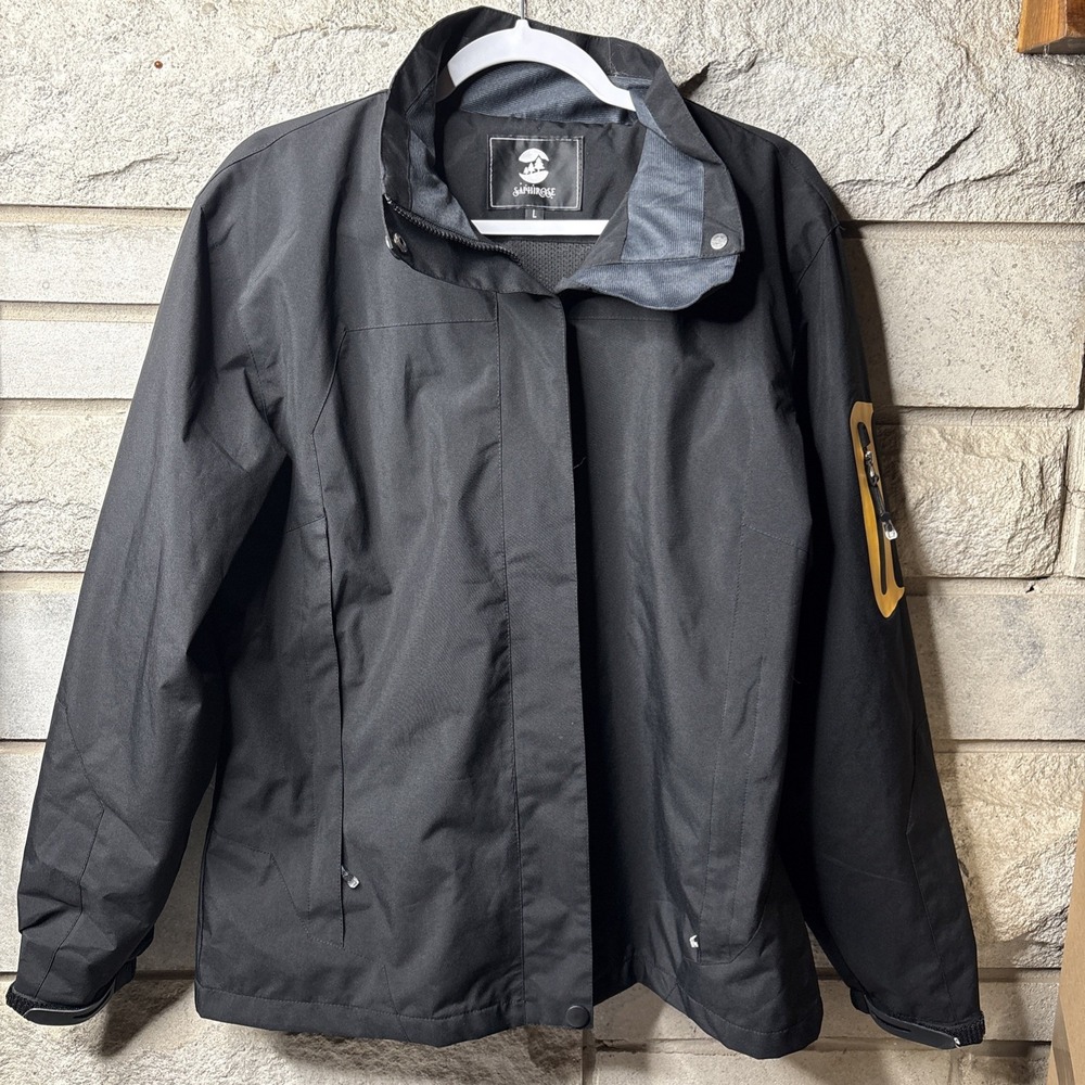 SAPHIROSE BLACK REMOVEABLE HOOD LADIES SIZE LARGE JACKET‎ Weatherproof